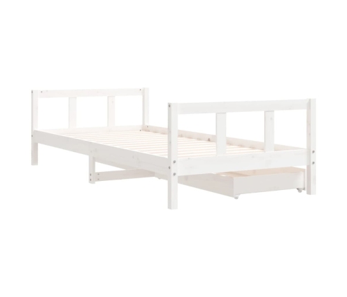 Estructura cama niños con cajones madera pino blanco 90x200 cm