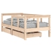 Estructura de cama para niños con cajones madera pino 70x140 cm