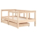 Estructura de cama para niños con cajones madera pino 70x140 cm