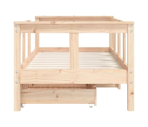 Estructura de cama para niños con cajones madera pino 70x140 cm