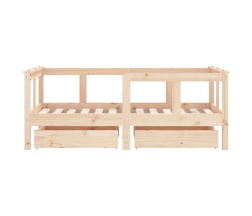 Estructura de cama para niños con cajones madera pino 70x140 cm