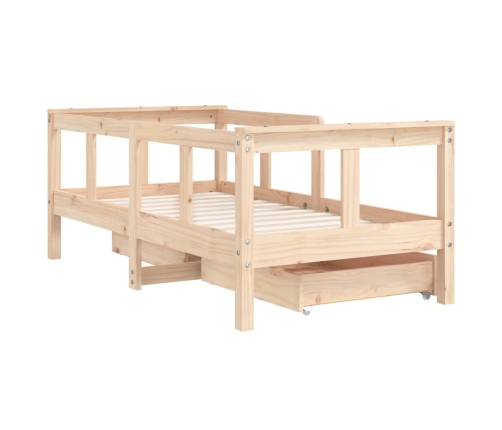 Estructura de cama para niños con cajones madera pino 70x140 cm