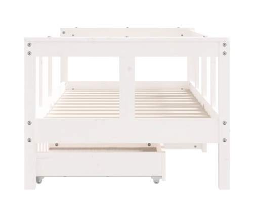 Estructura cama niños con cajones madera pino blanco 70x140 cm