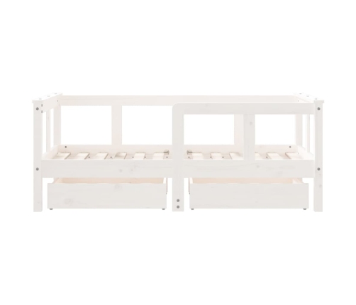 Estructura cama niños con cajones madera pino blanco 70x140 cm