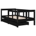 Estructura de cama niños con cajones madera pino negro 70x140cm