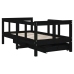 Estructura de cama niños con cajones madera pino negro 70x140cm