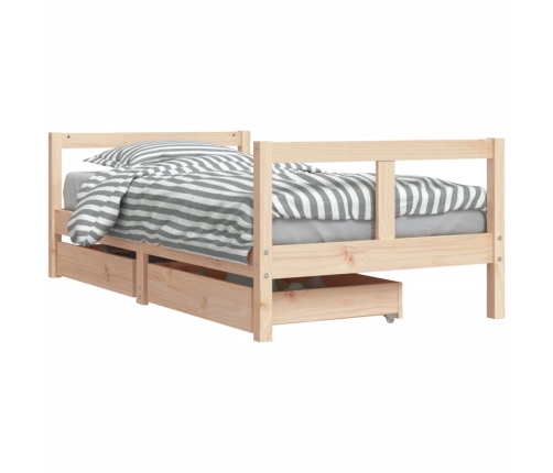 Estructura de cama infantil con cajones madera de pino 80x160cm