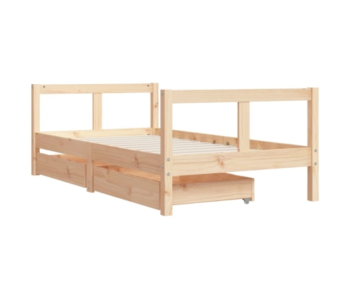 Estructura de cama infantil con cajones madera de pino 80x160cm