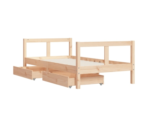 Estructura de cama infantil con cajones madera de pino 80x160cm