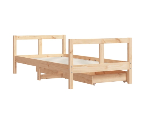 Estructura de cama infantil con cajones madera de pino 80x160cm