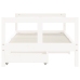 Estructura cama infantil y cajones madera pino blanco 80x160 cm