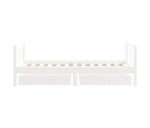 Estructura cama infantil y cajones madera pino blanco 80x160 cm