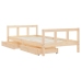 Estructura de cama infantil con cajones madera pino 90x190 cm