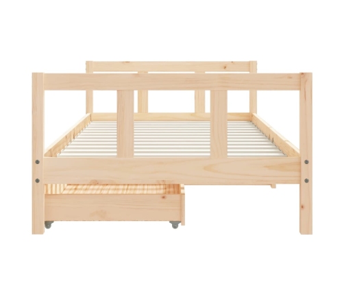 Estructura de cama infantil con cajones madera pino 90x190 cm