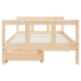 Estructura de cama infantil con cajones madera pino 90x190 cm