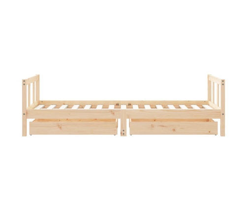 Estructura de cama infantil con cajones madera pino 90x190 cm