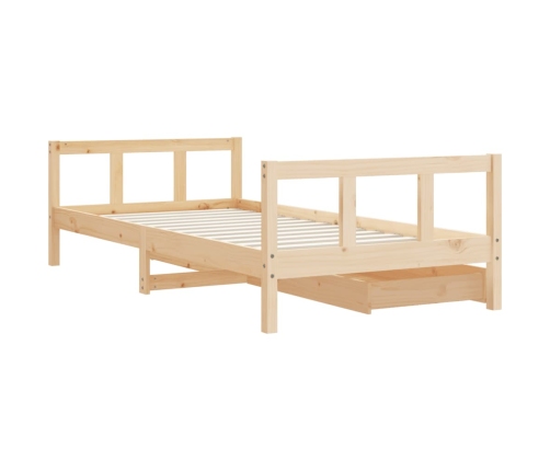 Estructura de cama infantil con cajones madera pino 90x190 cm