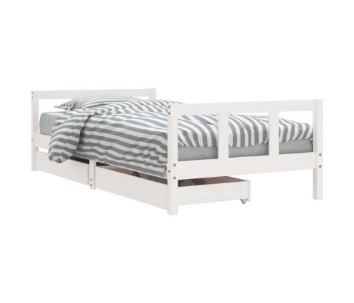 Estructura de cama infantil con cajones madera blanco 90x190 cm