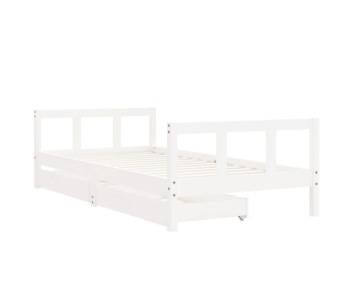 Estructura de cama infantil con cajones madera blanco 90x190 cm