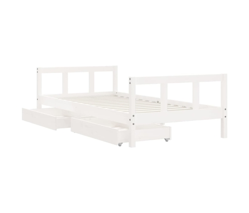 Estructura de cama infantil con cajones madera blanco 90x190 cm