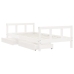 Estructura de cama infantil con cajones madera blanco 90x190 cm