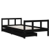 Estructura de cama infantil con cajones madera negro 90x190 cm