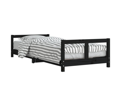 Estructura de cama para niños madera de pino negro 80x200 cm