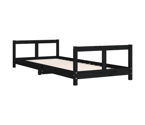 Estructura de cama para niños madera de pino negro 80x200 cm