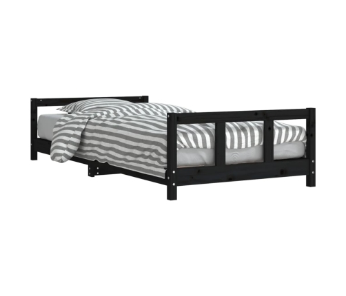 Estructura de cama para niños madera de pino negro 90x200 cm