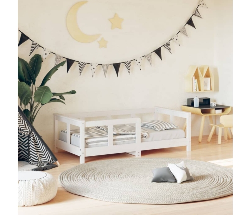 Estructura de cama para niños madera de pino blanco 70x140 cm