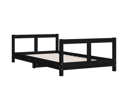 Estructura de cama para niños madera de pino negro 80x160 cm