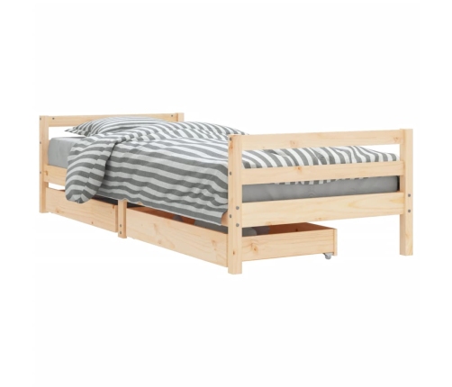 Estructura de cama para niños con cajones madera pino 80x200 cm