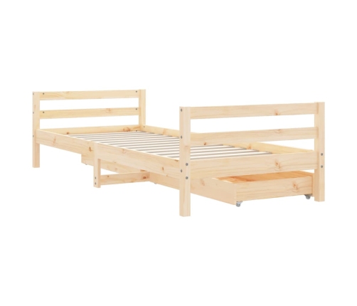 Estructura de cama para niños con cajones madera pino 80x200 cm