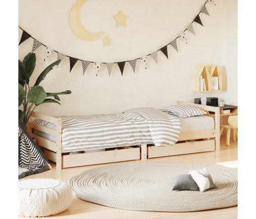 Estructura de cama para niños con cajones madera pino 80x200 cm