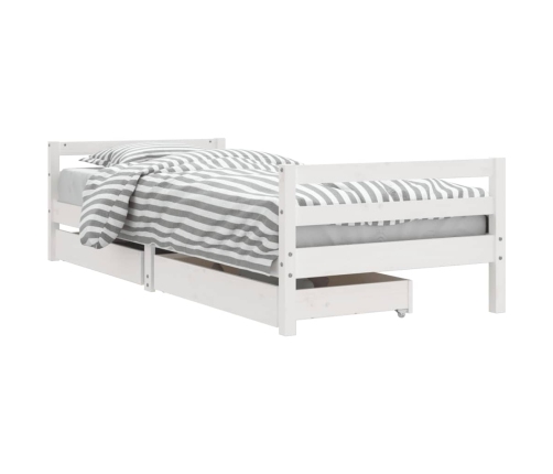 Estructura cama niños con cajones madera pino blanco 80x200 cm