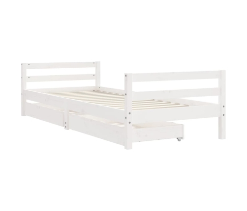 Estructura cama niños con cajones madera pino blanco 80x200 cm