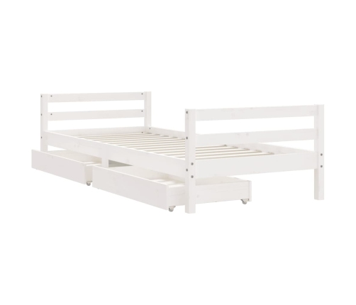 Estructura cama niños con cajones madera pino blanco 80x200 cm