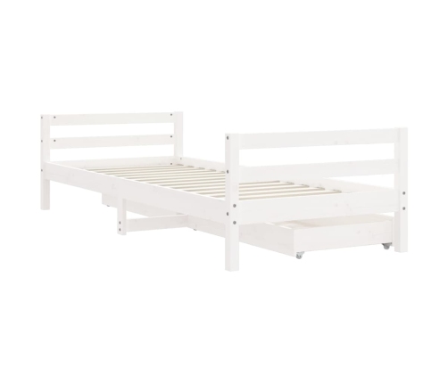 Estructura cama niños con cajones madera pino blanco 80x200 cm