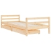 Estructura de cama para niños con cajones madera pino 90x200 cm