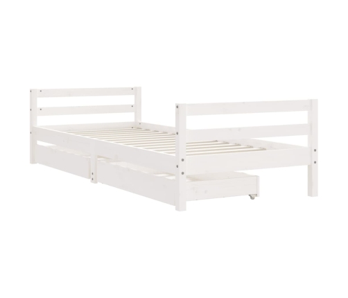 Estructura cama niños con cajones madera pino blanco 90x200 cm