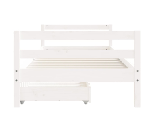 Estructura cama niños con cajones madera pino blanco 90x200 cm