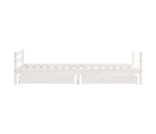 Estructura cama niños con cajones madera pino blanco 90x200 cm