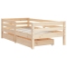 Estructura de cama para niños con cajones madera pino 70x140 cm