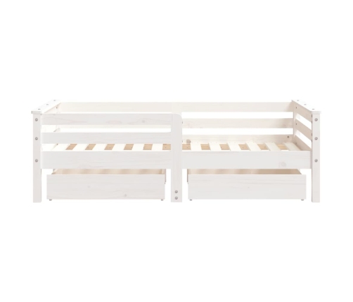 Estructura cama niños con cajones madera pino blanco 70x140 cm