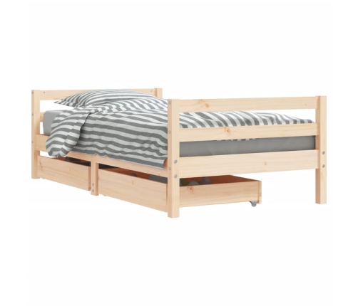 Estructura de cama infantil con cajones madera de pino 80x160cm