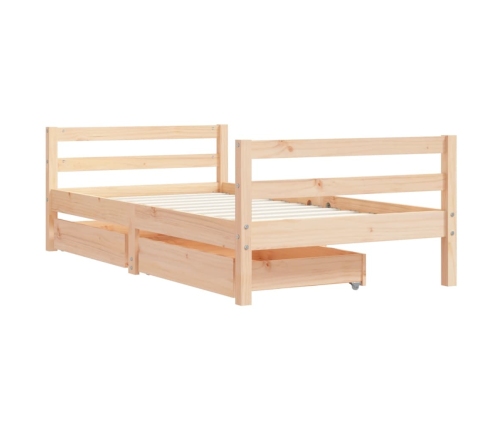 Estructura de cama infantil con cajones madera de pino 80x160cm