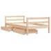 Estructura de cama infantil con cajones madera de pino 80x160cm