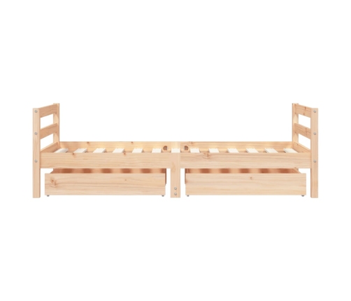 Estructura de cama infantil con cajones madera de pino 80x160cm