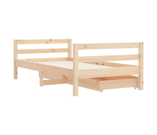 Estructura de cama infantil con cajones madera de pino 80x160cm