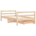 Estructura de cama infantil con cajones madera de pino 80x160cm